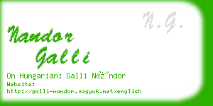 nandor galli business card